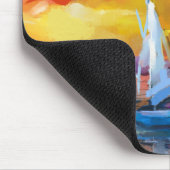 Serene Sunset Sailboat Art Mousepad (Ecke)