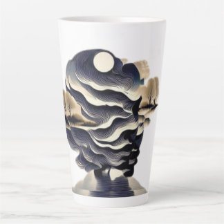 Serene Sunset Silhouette Latte Tasse Design