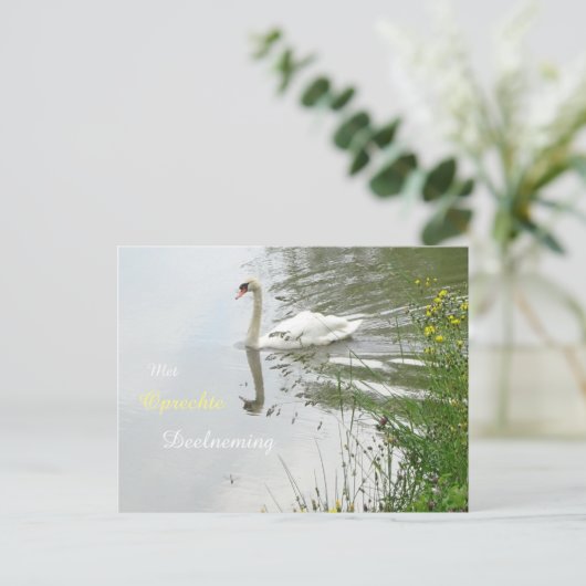 Serene Swan & Dragonfly Beileid Postkarte (Stehend Vorderseite)