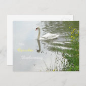 Serene Swan & Dragonfly Beileid Postkarte (Vorne/Hinten)