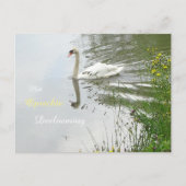 Serene Swan & Dragonfly Beileid Postkarte (Vorderseite)