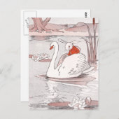 Serene Swan gibt Rabbit einen Aufzug Postkarte (Vorne/Hinten)