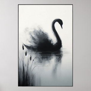 Serene Swan in Stillgewässern Poster