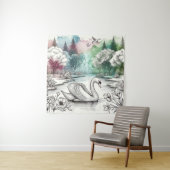 Serene Swan Lake Park 2 Wandteppich (Beispiel)