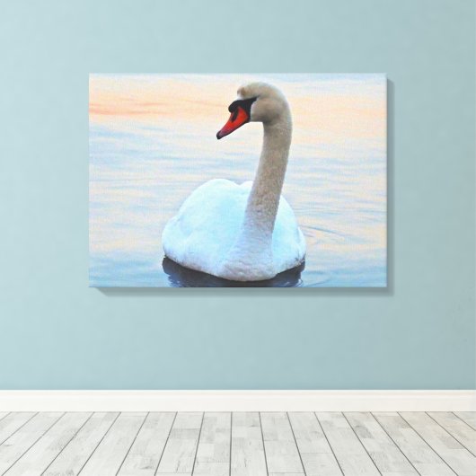 Serene Swan Leinwanddruck (Insitu (Holzboden))