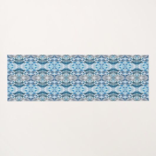 Serene symmetric ice blue abstract pattern yogamatte (Rückseite (Horizontal))