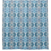 Serene symmetric ice blue M-size abstract pattern Duschvorhang (Vorderseite)