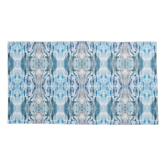 Serene symmetric ice blue M-size abstract pattern Kissenbezug (Rückseite)