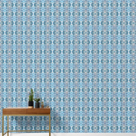 Serene symmetric ice blue S-size abstract pattern Tapete