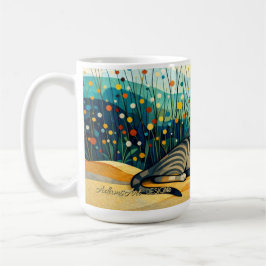Serene Tabby Cat in Whimsical Wildflower Meadow Kaffeetasse