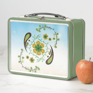 Serene Taiji Florals – Ruhige Kunstwerke Metall Brotdose