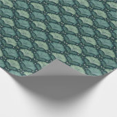 Serene Teal Botanical Leaf Motive Geschenkpapier (Ecke)