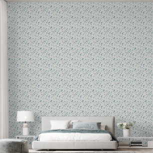 Serene Teal & Sage Leaves Tapete