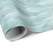 Serene Teal Water Wave Minimalist Geschenkpapier (Rolleneckpunkt)