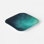 Serene Teal Watercolor Pappteller (Gewinkelt)