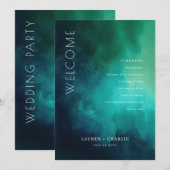 Serene Teal Watercolor Waves Programm (Vorne/Hinten)
