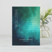 Serene Teal Watercolor Waves Programm (Stehend Vorderseite)