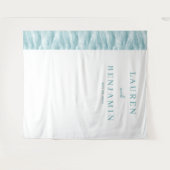 Serene Teal Wave Minimalist Wandteppich (Vorderseite (Horizontal))