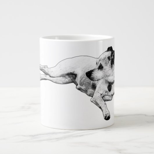 Serene Terrier Moment Jumbo-Tasse (Vorderseite)