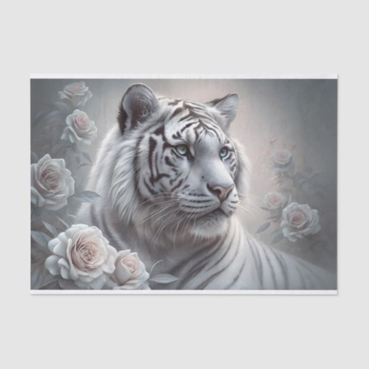 Serene Tiger Decoupage Seidenpapier (Vorderseite)