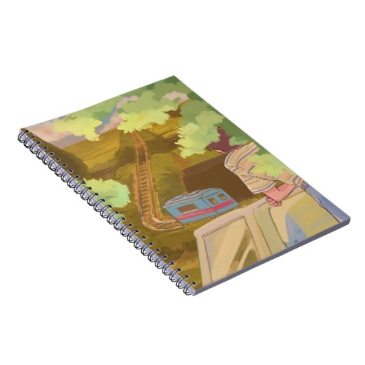 Serene Train Journey Notebook - Ästhetik der 80er  Notizblock (Rechte Seite)
