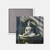 Serene Tranquil Buddha Fountain Magnet (Vorderseite/Rückseite)