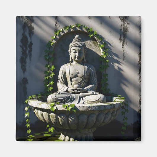 Serene Tranquil Buddha Fountain Magnet (Vorne)