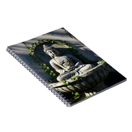 Serene Tranquil Buddha Fountain Notizblock (Rechte Seite)