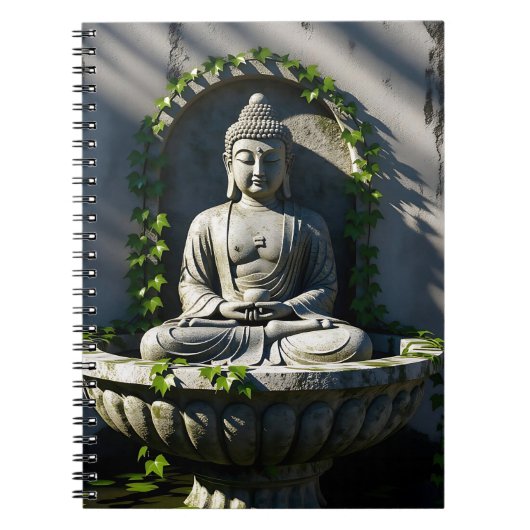 Serene Tranquil Buddha Fountain Notizblock (Vorderseite)