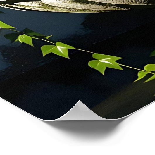 Serene Tranquil Buddha Fountain Poster (Ecke)