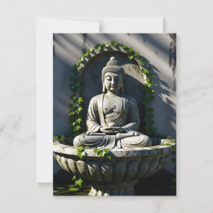 Serene Tranquil Buddha Fountain Postkarte