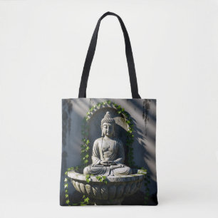 Serene Tranquil Buddha Fountain Tasche