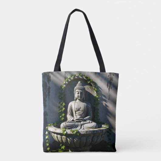 Serene Tranquil Buddha Fountain Tasche (Rückseite)