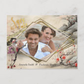 Serene Tranquility Ikebana japanisches Thema Ankündigungspostkarte (Vorderseite)