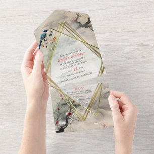 Serene Tranquility Japanisches Thema All In One Einladung