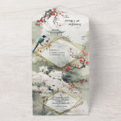 Serene Tranquility japanisches Thema All In One Einladung (Außenbereich)