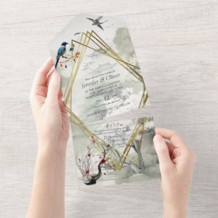 Serene Tranquility japanisches Thema All In One Einladung