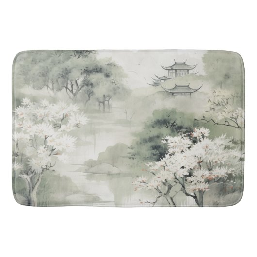 Serene Tranquility japanisches Thema Badematte (Vorderseite)