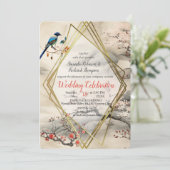 Serene Tranquility japanisches Thema Einladung (Stehend Vorderseite)