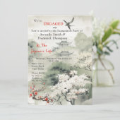 Serene Tranquility japanisches Thema Einladung (Stehend Vorderseite)