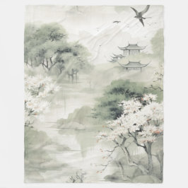Serene Tranquility japanisches Thema Fleecedecke