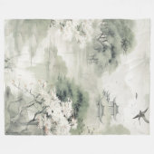 Serene Tranquility japanisches Thema Fleecedecke (Vorderseite (Horizontal))