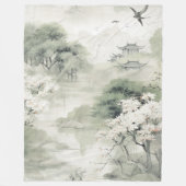 Serene Tranquility japanisches Thema Fleecedecke (Vorderseite)