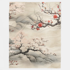 Serene Tranquility japanisches Thema Fleecedecke