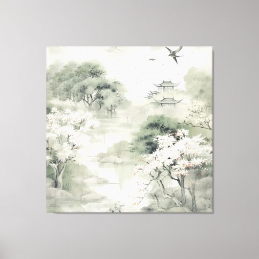 Serene Tranquility japanisches Thema Leinwanddruck (Vorderseite)