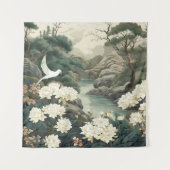 Serene Tranquility japanisches Thema Wandteppich (Vorderseite)