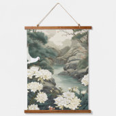 Serene Tranquility japanisches Thema Wandteppich Mit Holzrahmen (Vorderseite)