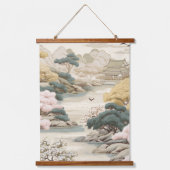 Serene Tranquility japanisches Thema Wandteppich Mit Holzrahmen (Vorderseite 2)