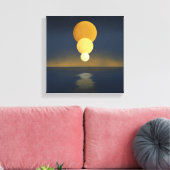 Serene Triple Moon Reflection Leinwanddruck (Insitu (Wohnzimmer))