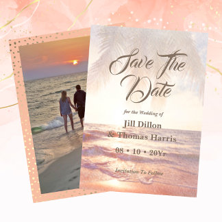 Serene Tropical Beach Save the Date Foto